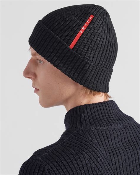 black prada beanie.